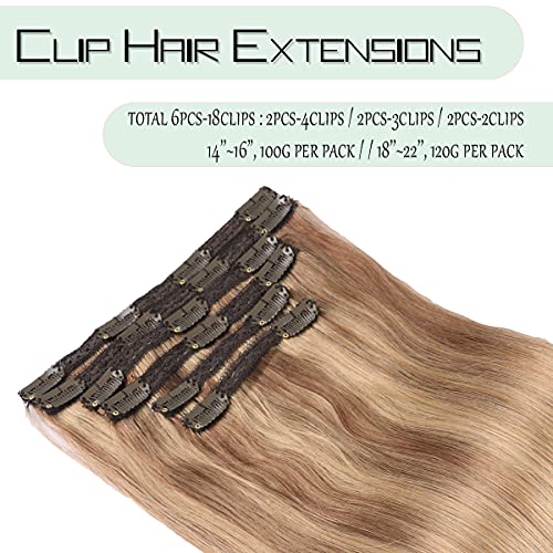 Balayage Clip in Human Hair Extensions 6 Pcs 100 Gram - Image 21
