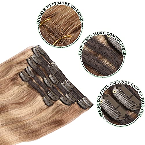 Balayage Clip in Human Hair Extensions 6 Pcs 100 Gram - Image 22