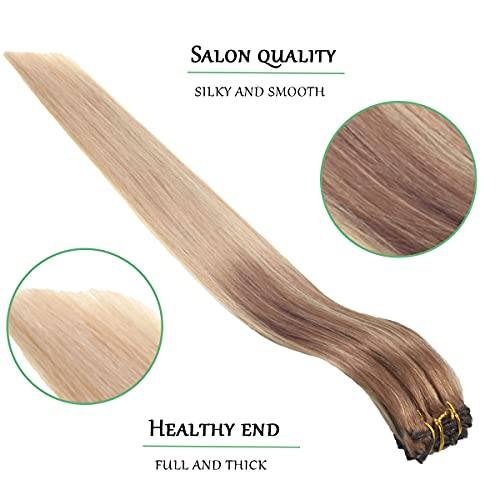 Balayage Clip in Human Hair Extensions 6 Pcs 100 Gram - Image 23