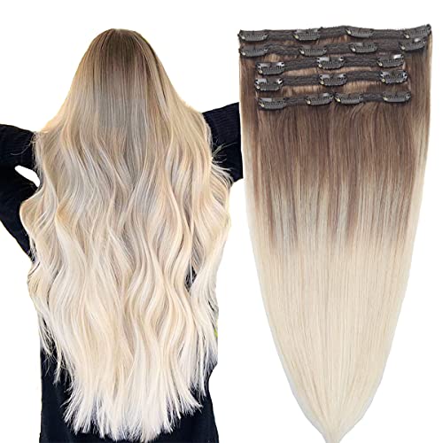 Balayage Clip in Human Hair Extensions 6 Pcs 100 Gram - Image 26