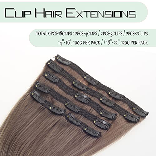 Balayage Clip in Human Hair Extensions 6 Pcs 100 Gram - Image 27