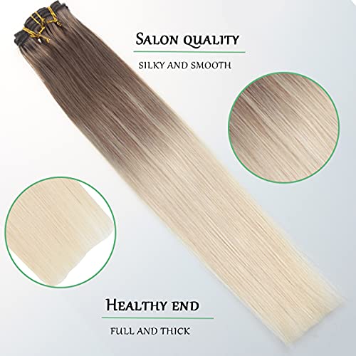 Balayage Clip in Human Hair Extensions 6 Pcs 100 Gram - Image 29