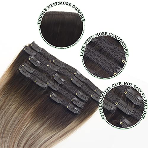 Balayage Clip in Human Hair Extensions 6 Pcs 100 Gram - Image 3