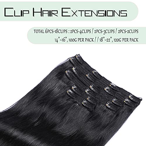 Balayage Clip in Human Hair Extensions 6 Pcs 100 Gram - Image 33