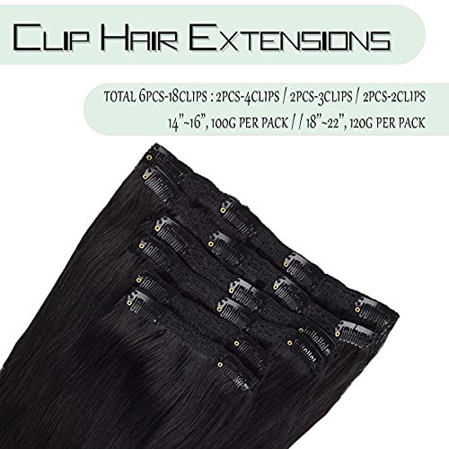 Balayage Clip in Human Hair Extensions 6 Pcs 100 Gram - Image 38
