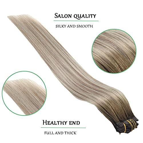 Balayage Clip in Human Hair Extensions 6 Pcs 100 Gram - Image 4