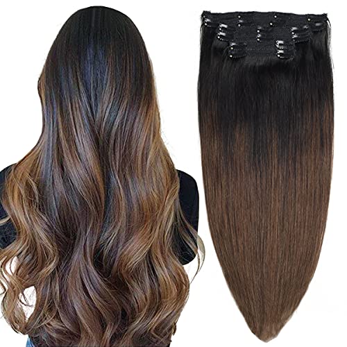 Balayage Clip in Human Hair Extensions 6 Pcs 100 Gram - Image 42