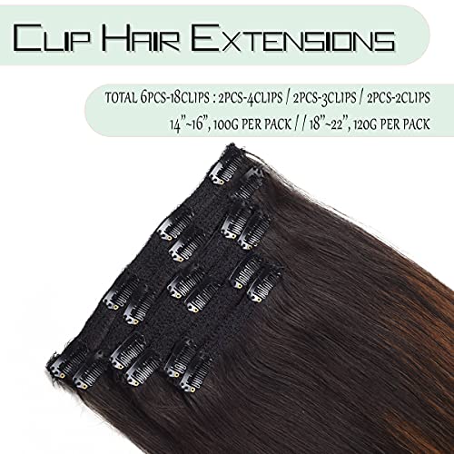 Balayage Clip in Human Hair Extensions 6 Pcs 100 Gram - Image 43