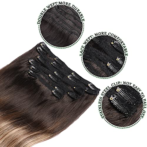 Balayage Clip in Human Hair Extensions 6 Pcs 100 Gram - Image 50