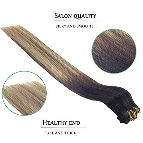 Balayage Clip in Human Hair Extensions 6 Pcs 100 Gram - Image 51