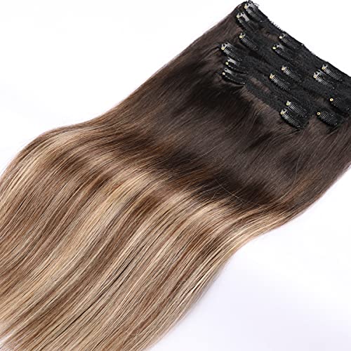 Balayage Clip in Human Hair Extensions 6 Pcs 100 Gram - Image 52