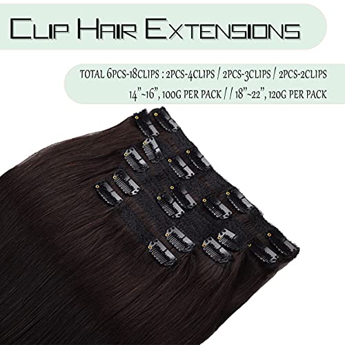 Balayage Clip in Human Hair Extensions 6 Pcs 100 Gram - Image 55