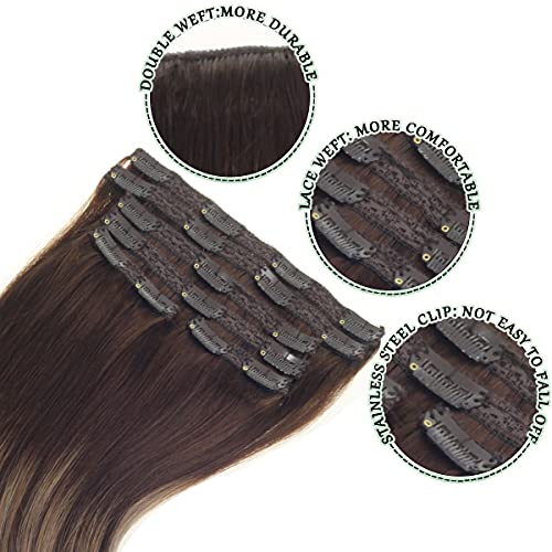 Balayage Clip in Human Hair Extensions 6 Pcs 100 Gram - Image 62