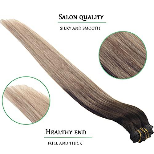 Balayage Clip in Human Hair Extensions 6 Pcs 100 Gram - Image 63