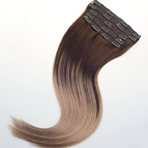 Balayage Clip in Human Hair Extensions 6 Pcs 100 Gram - Image 64