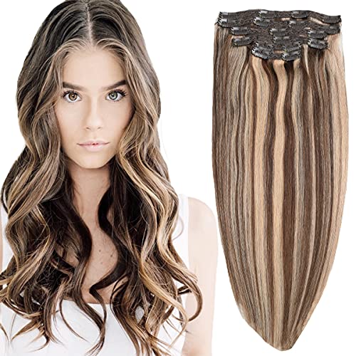 Balayage Clip in Human Hair Extensions 6 Pcs 100 Gram - Image 66