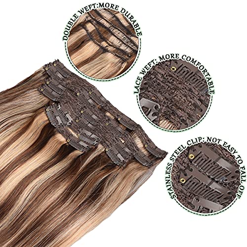 Balayage Clip in Human Hair Extensions 6 Pcs 100 Gram - Image 68