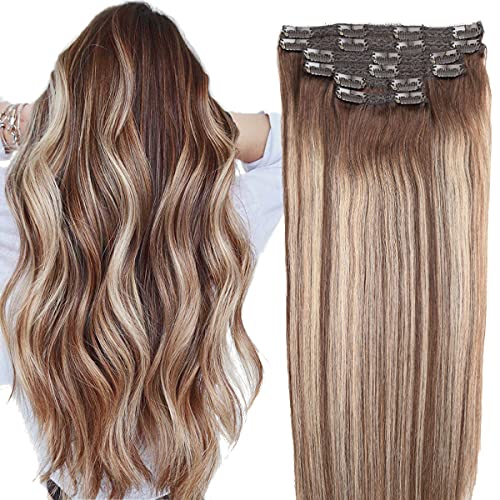 Balayage Clip in Human Hair Extensions 6 Pcs 100 Gram - Image 72