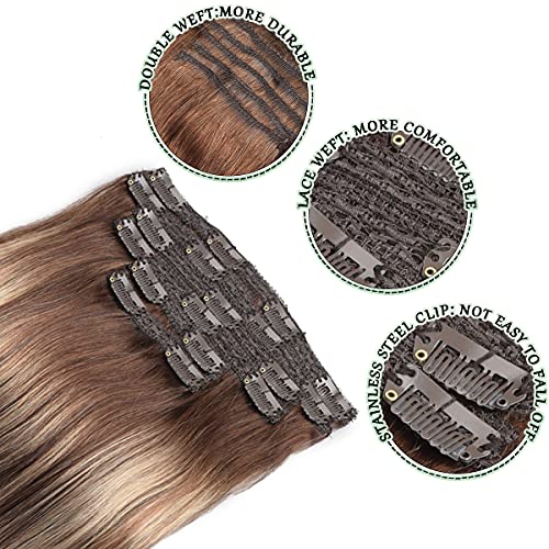 Balayage Clip in Human Hair Extensions 6 Pcs 100 Gram - Image 74