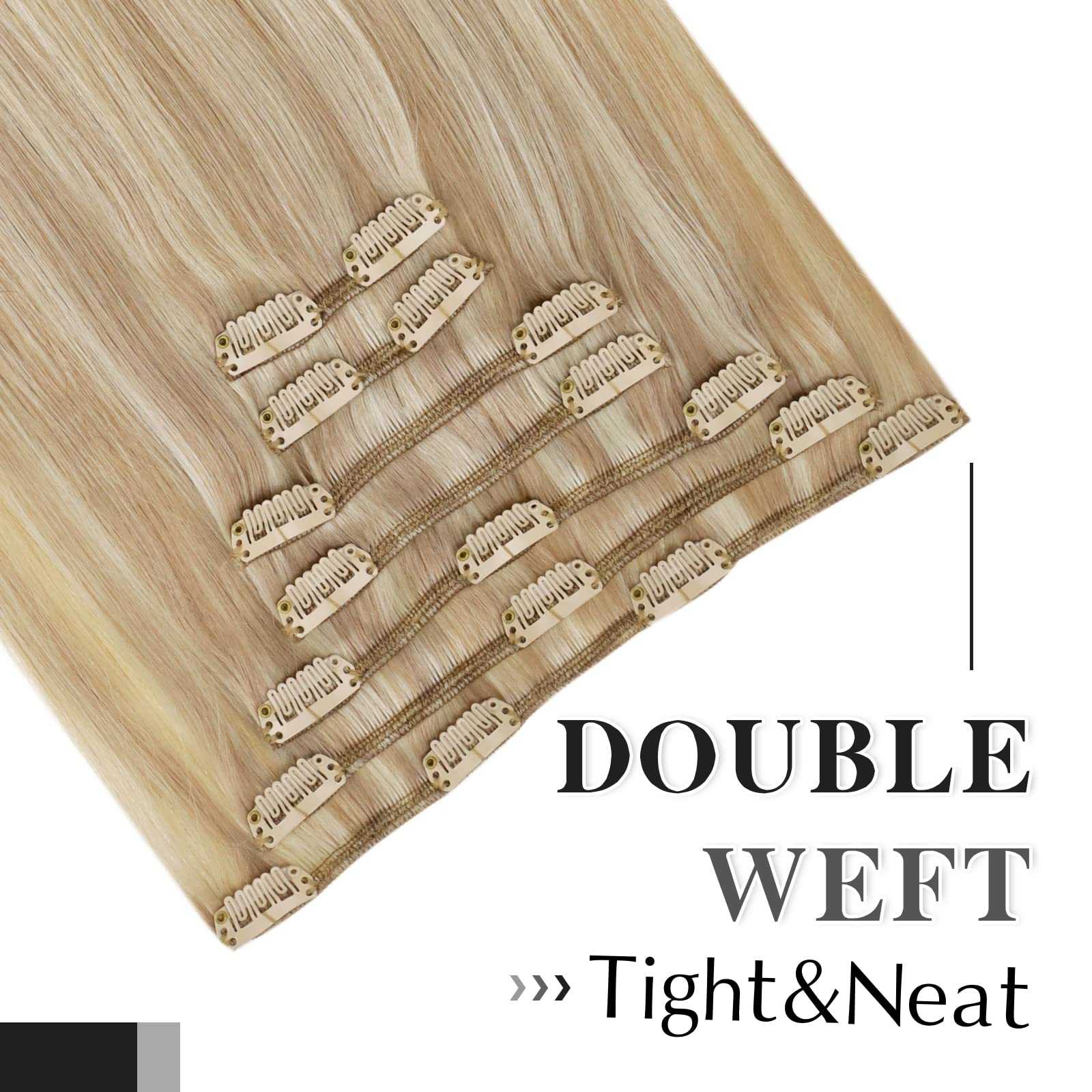 Balayage Clip in Human Hair Extensions Real Human Hair - Image 10
