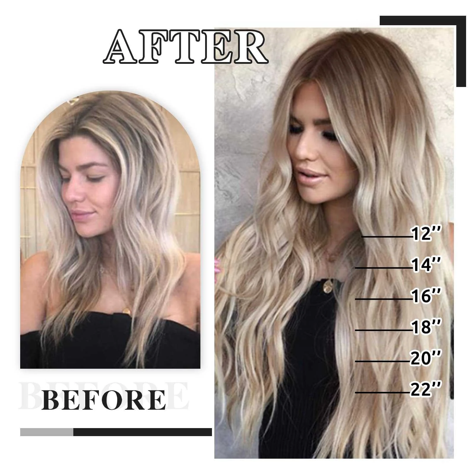 Balayage Clip in Human Hair Extensions Real Human Hair - Image 19