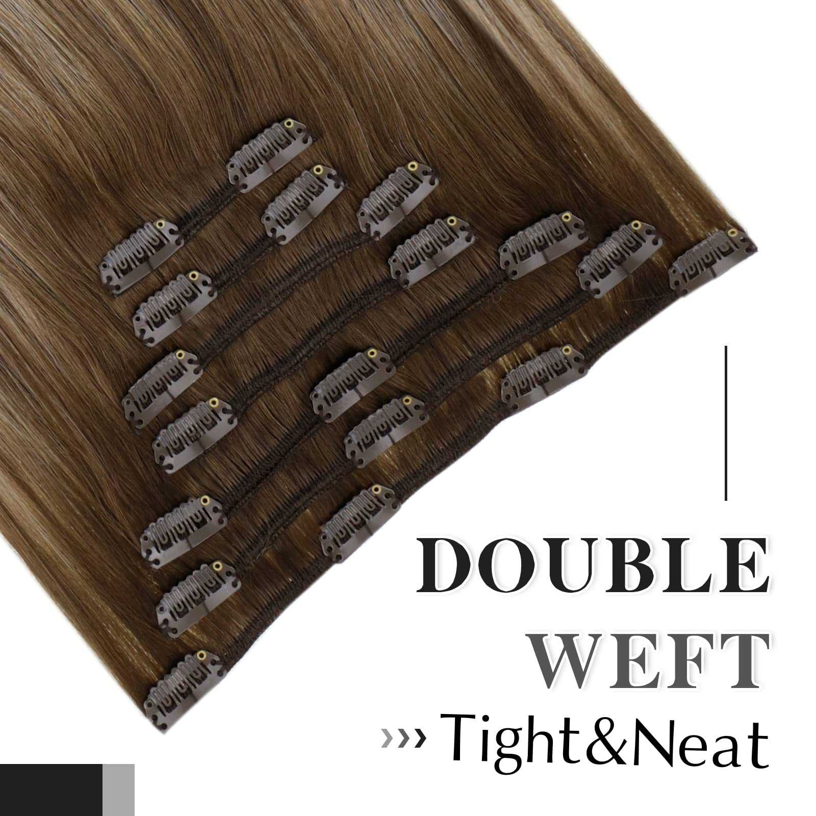 Balayage Clip in Human Hair Extensions Real Human Hair - Image 22