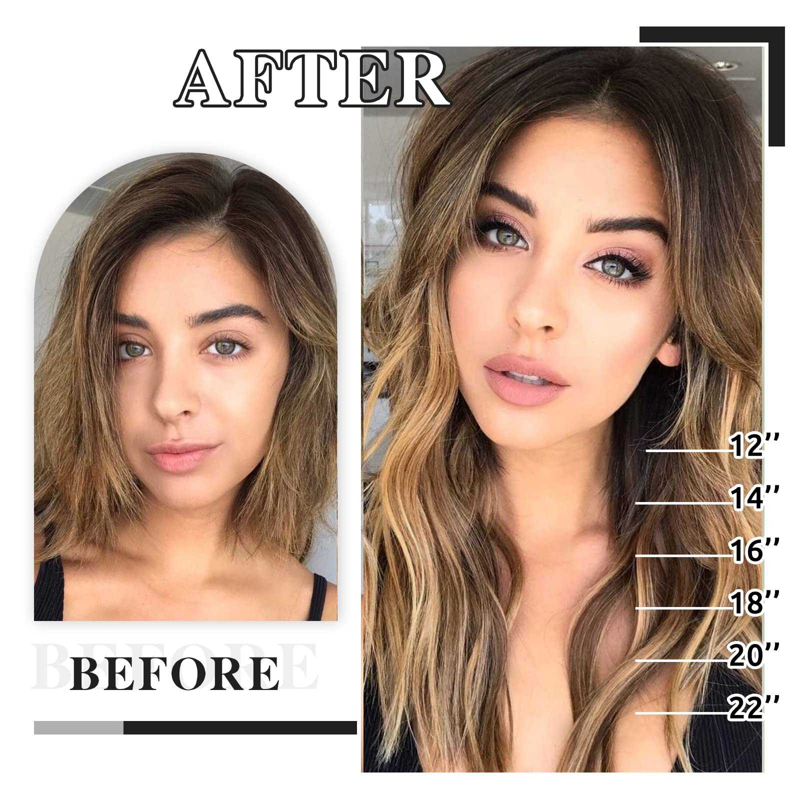Balayage Clip in Human Hair Extensions Real Human Hair - Image 25
