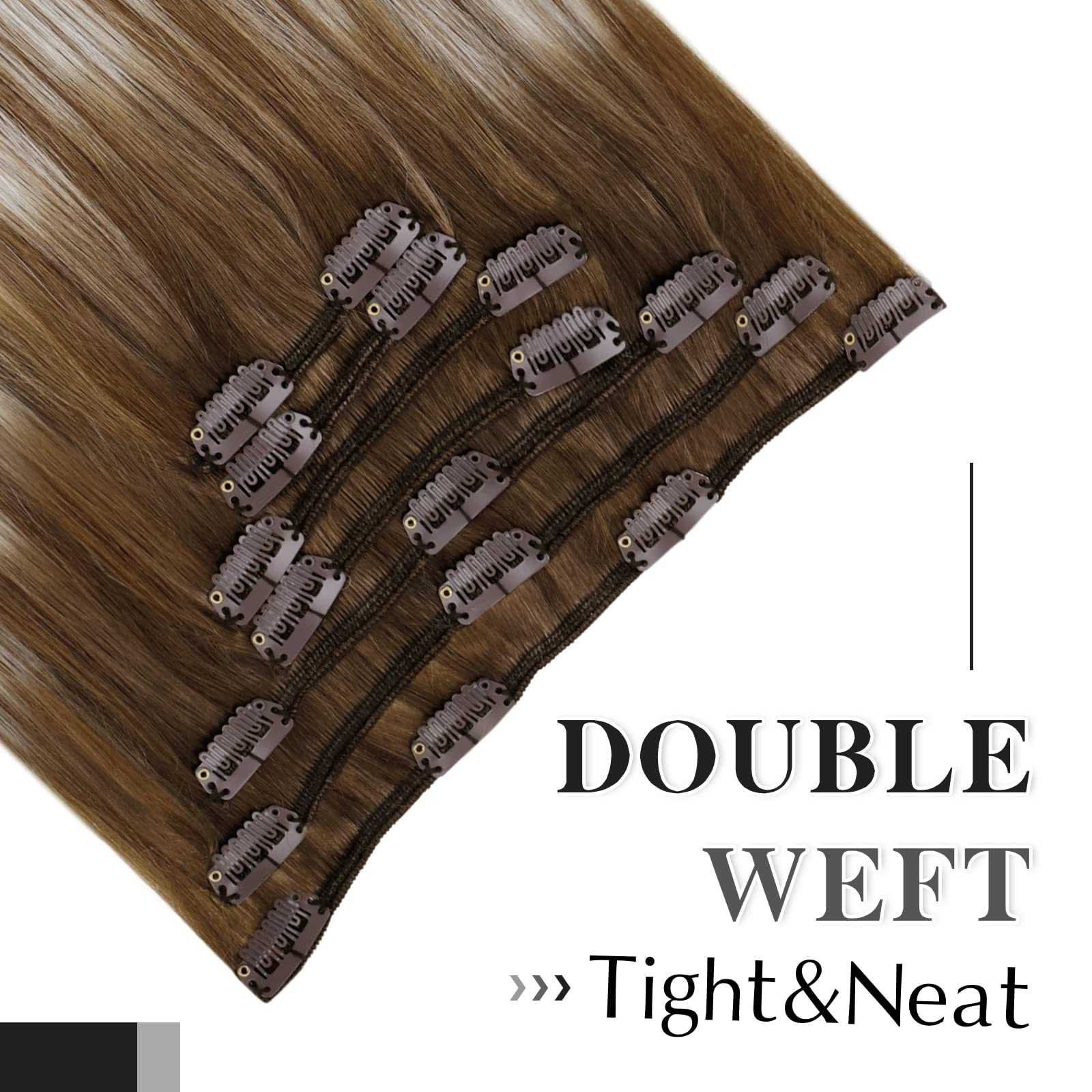 Balayage Clip in Human Hair Extensions Real Human Hair - Image 28