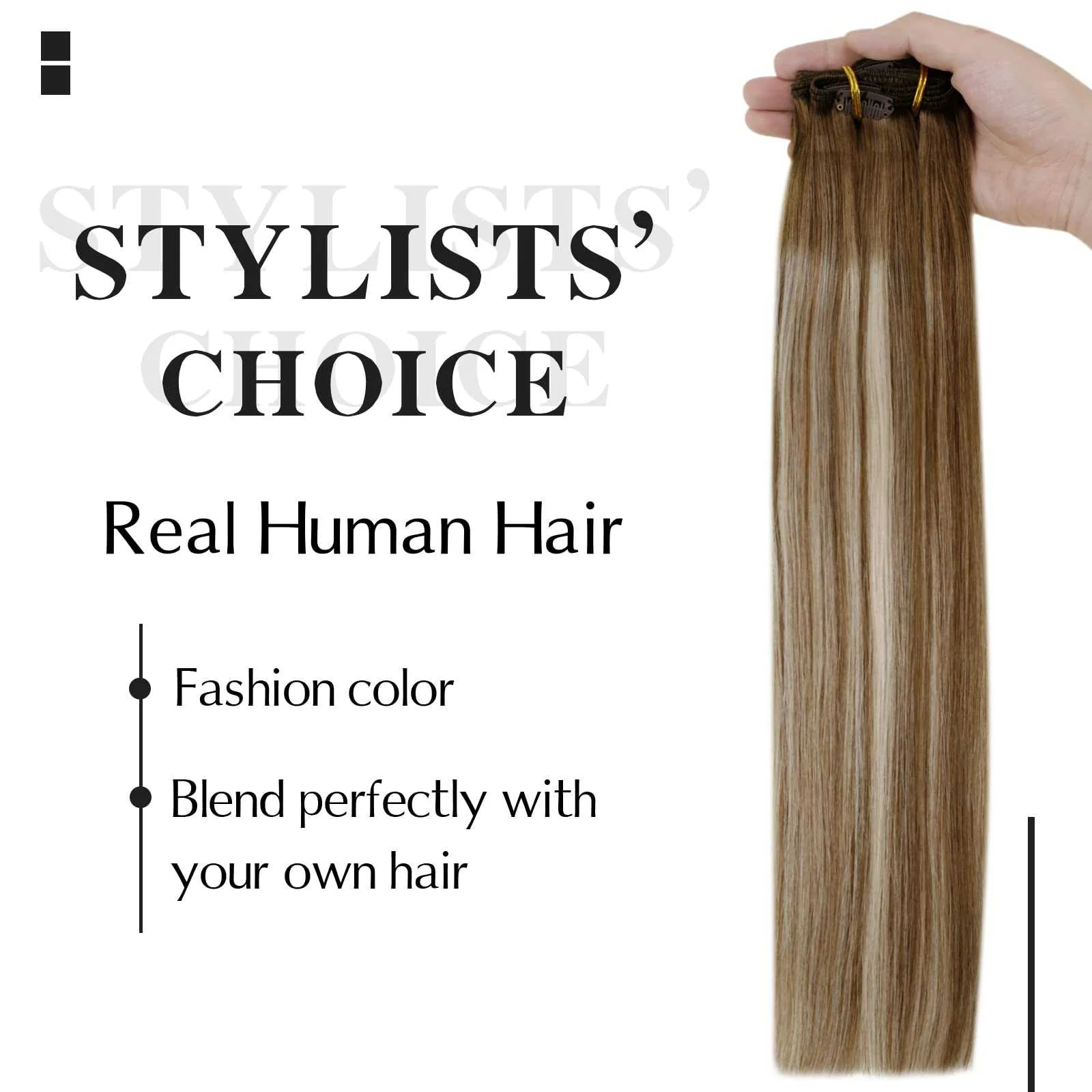 Balayage Clip in Human Hair Extensions Real Human Hair - Image 30