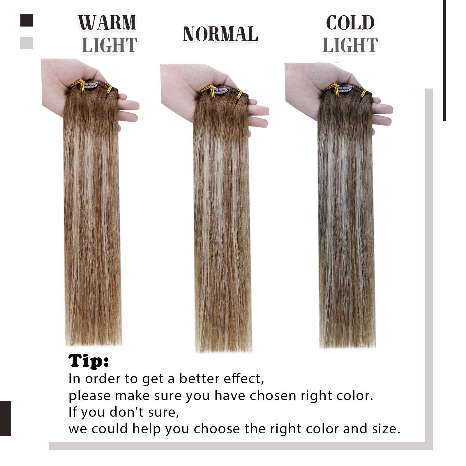 Balayage Clip in Human Hair Extensions Real Human Hair - Image 31