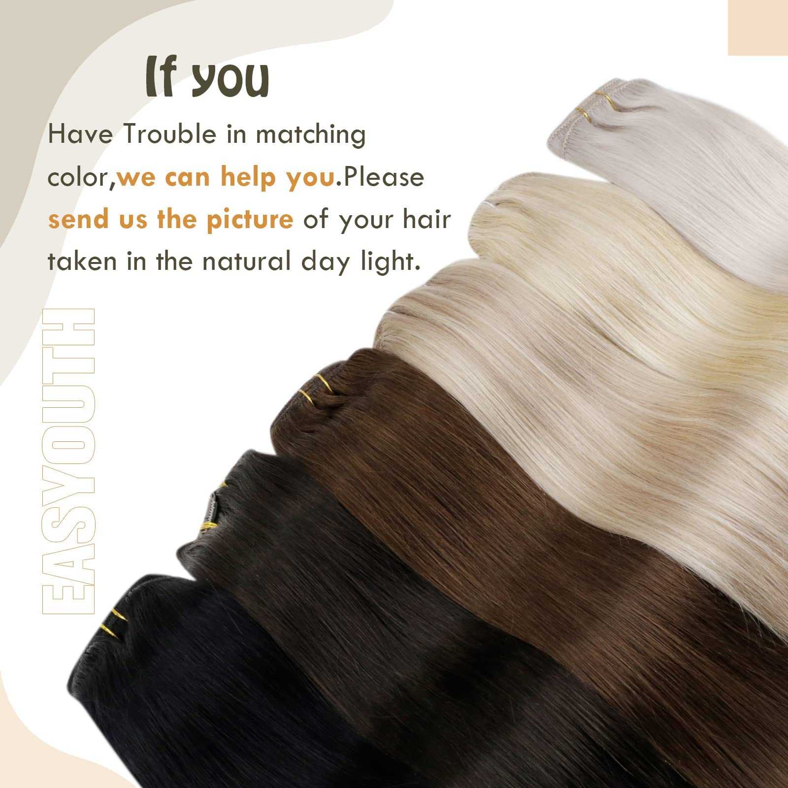 Balayage Clip in Human Hair Extensions Real Human Hair - Image 38
