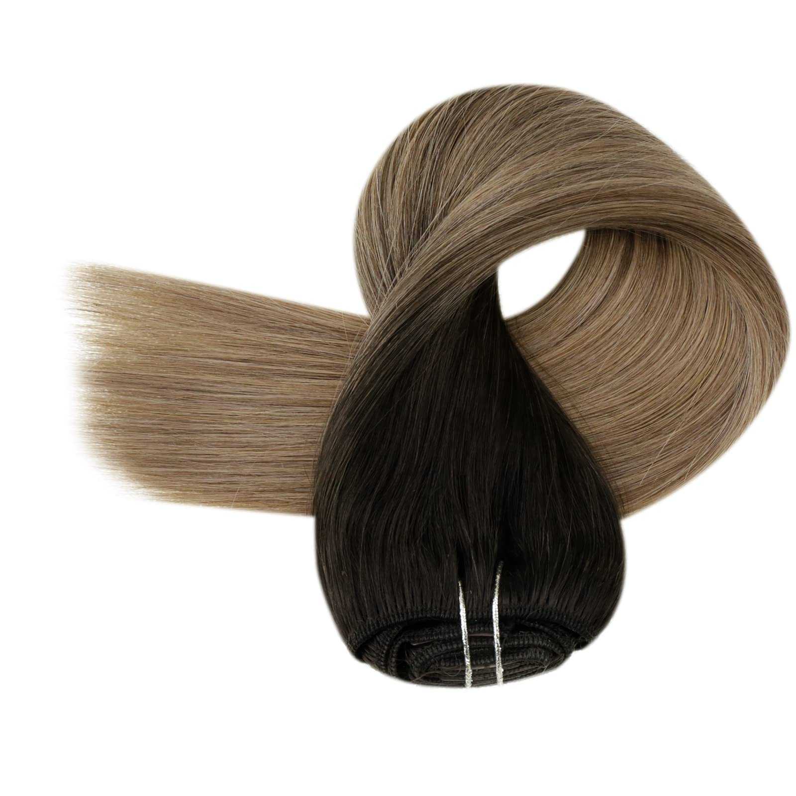 Balayage Clip in Human Hair Extensions Real Human Hair - Image 40