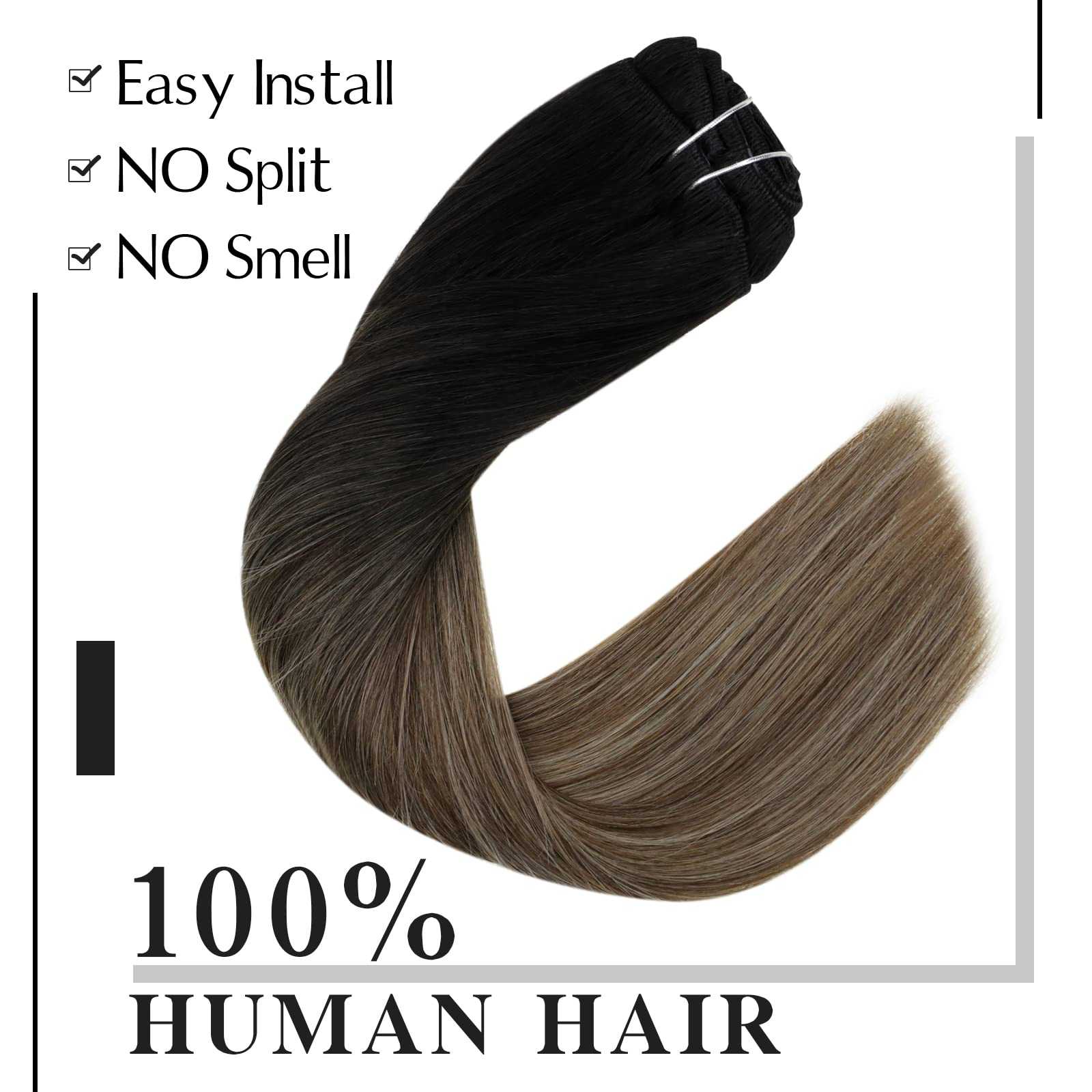 Balayage Clip in Human Hair Extensions Real Human Hair - Image 42
