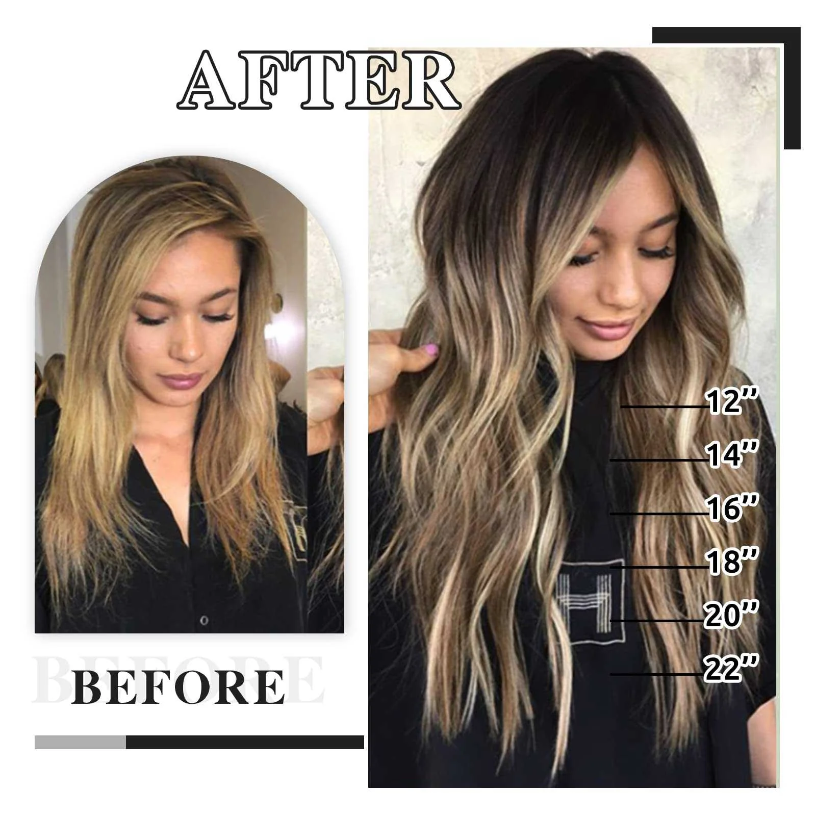 Balayage Clip in Human Hair Extensions Real Human Hair - Image 46