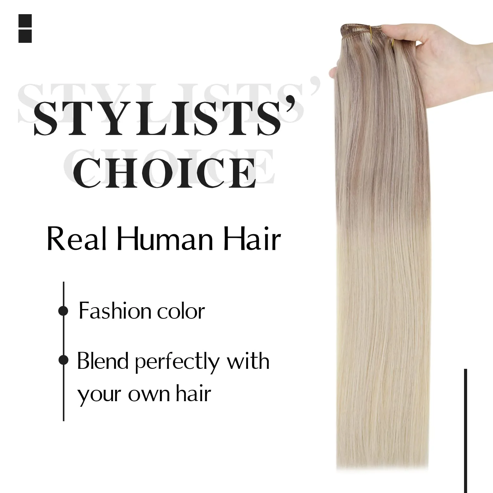 Balayage Clip in Human Hair Extensions Real Human Hair - Image 5
