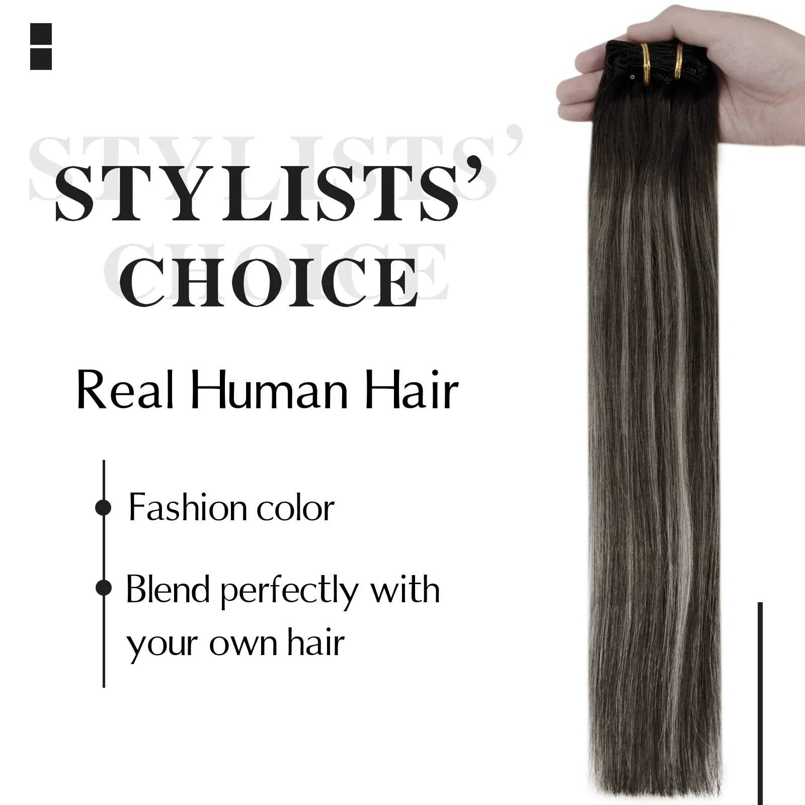 Balayage Clip in Human Hair Extensions Real Human Hair - Image 52