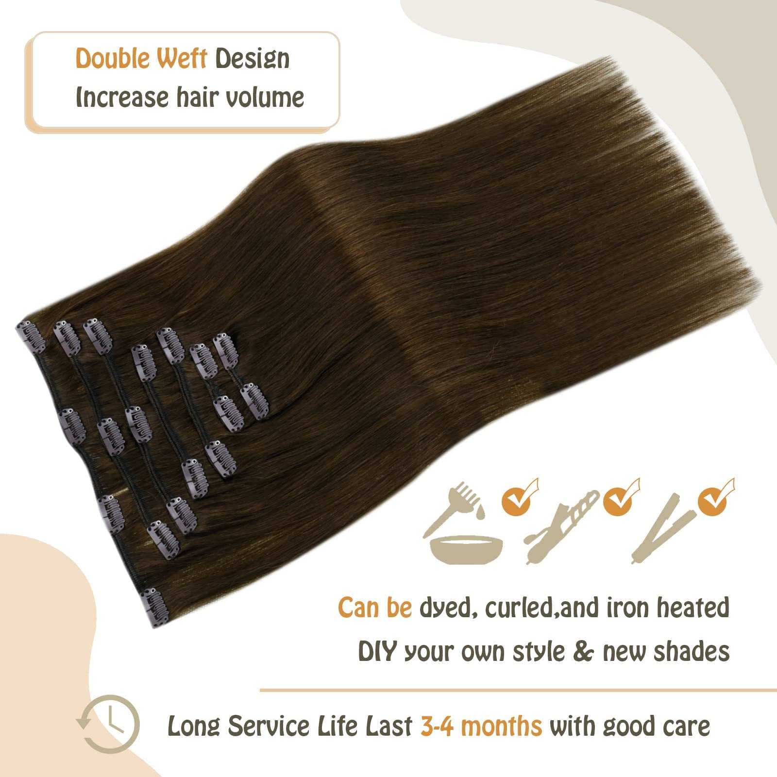 Balayage Clip in Human Hair Extensions Real Human Hair - Image 56