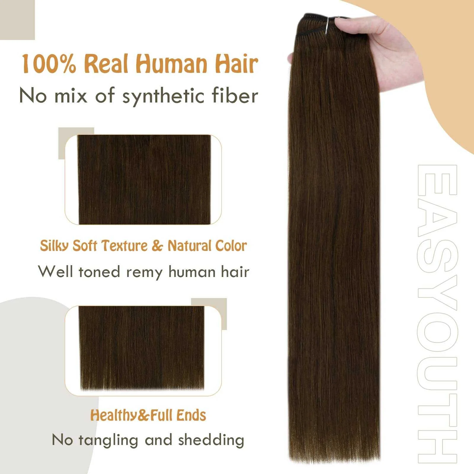 Balayage Clip in Human Hair Extensions Real Human Hair - Image 57
