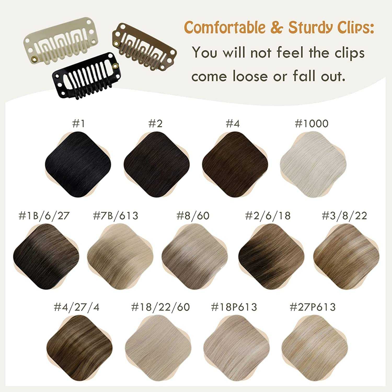 Balayage Clip in Human Hair Extensions Real Human Hair - Image 59