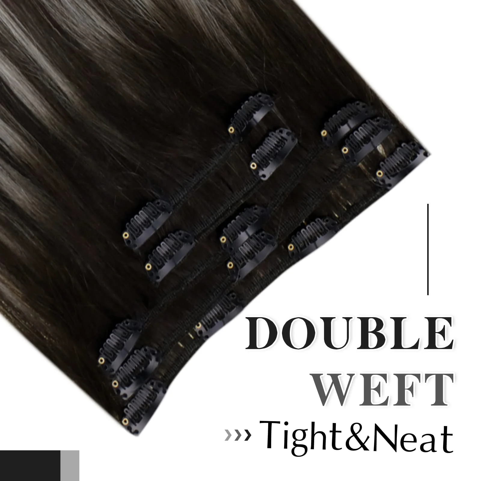 Balayage Clip in Human Hair Extensions Real Human Hair - Image 79