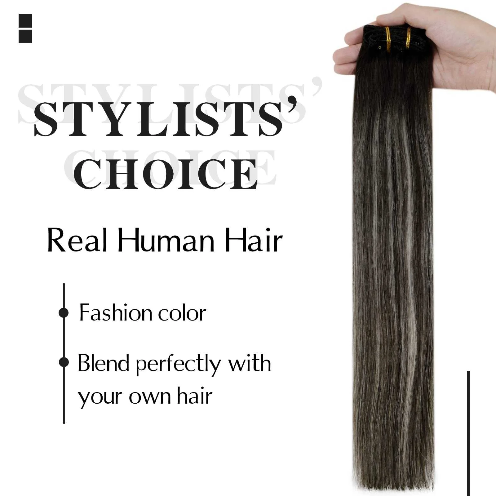 Balayage Clip in Human Hair Extensions Real Human Hair - Image 80