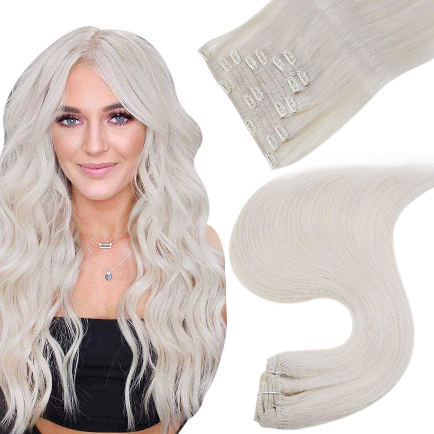 Balayage Clip in Human Hair Extensions Real Human Hair - Image 82