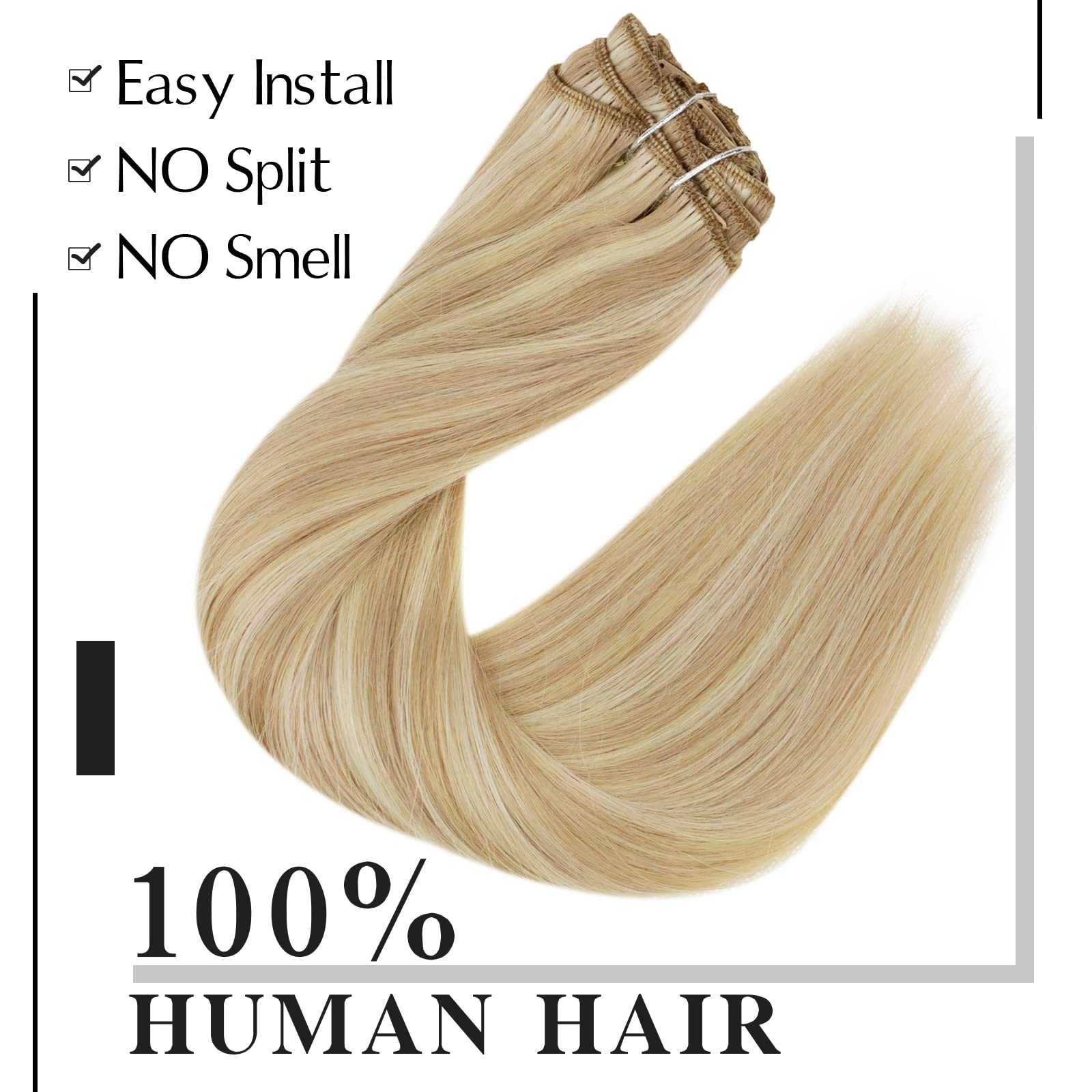 Balayage Clip in Human Hair Extensions Real Human Hair - Image 9