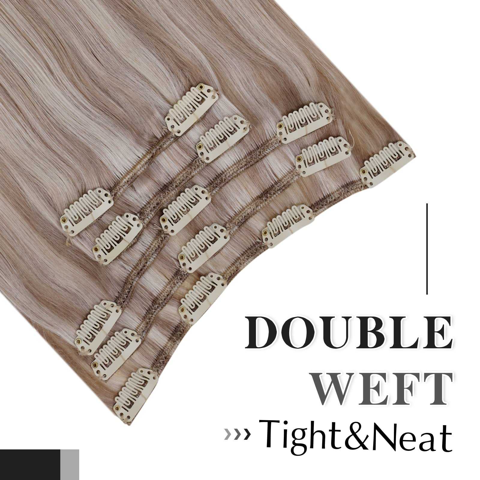 Balayage Clip in Human Hair Extensions Real Human Hair - Image 93
