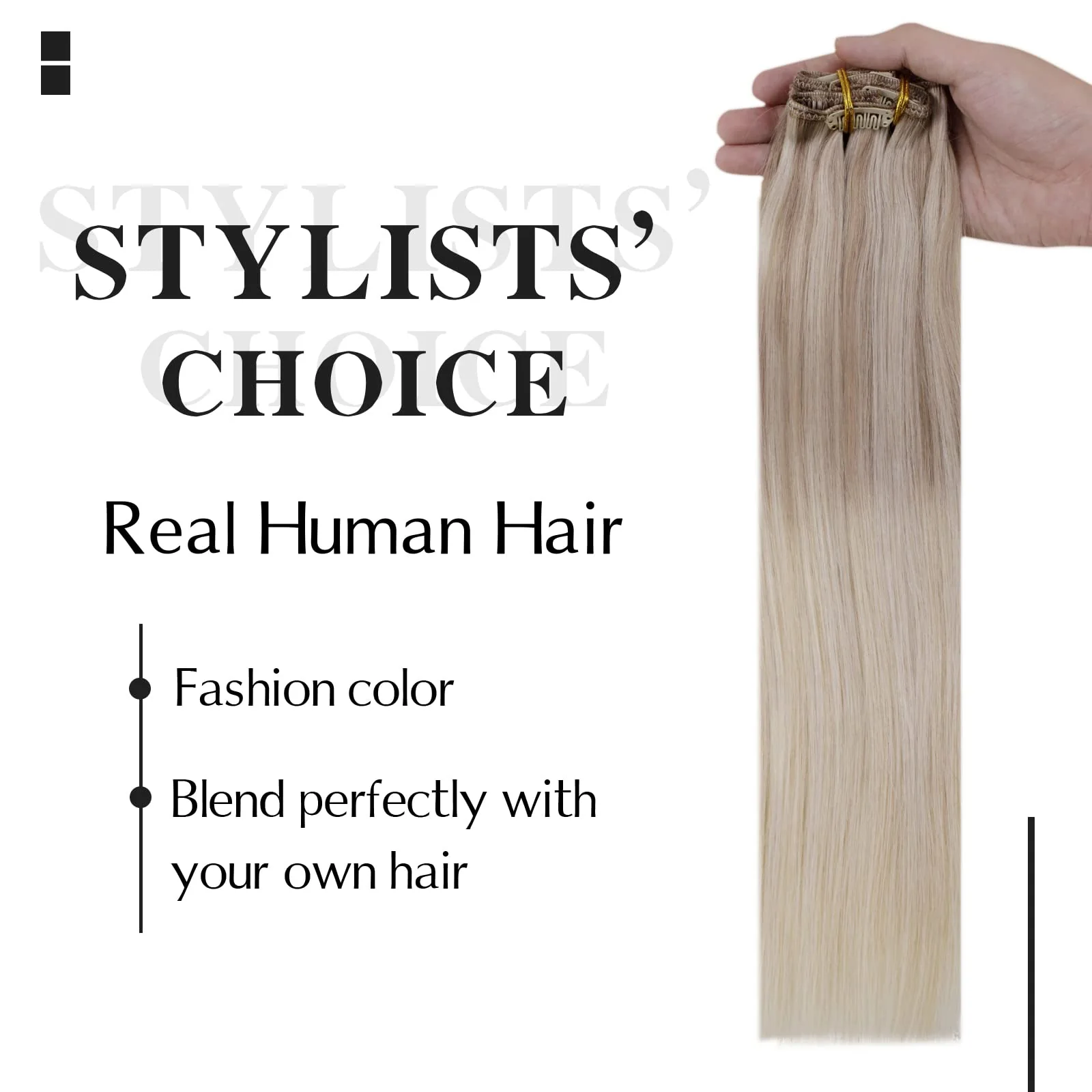 Balayage Clip in Human Hair Extensions Real Human Hair - Image 95