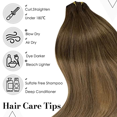 Balayage Nano Ring Human Hair Extensions - Image 107