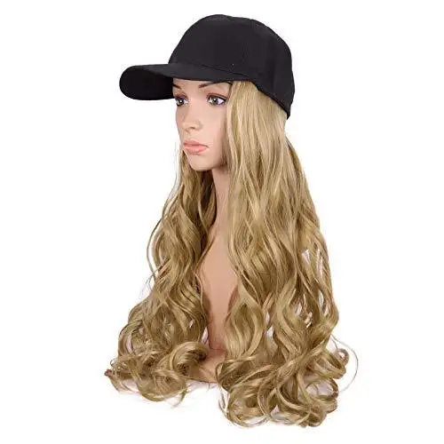 Baseball Cap with Long Curly Hair Extension - Image 3