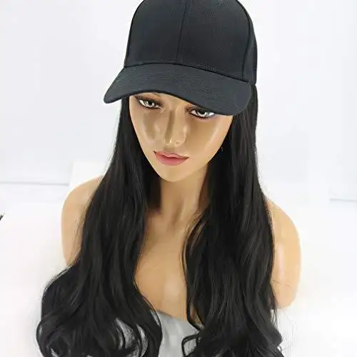 Baseball Cap with Long Curly Wavy Hair Synthetic Wig - Image 10