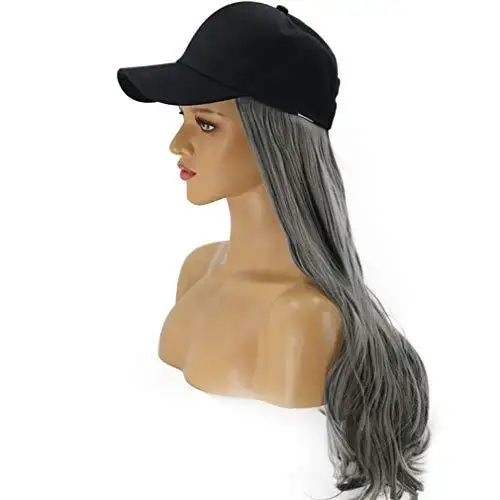 Baseball Cap with Long Curly Wavy Hair Synthetic Wig - Image 13