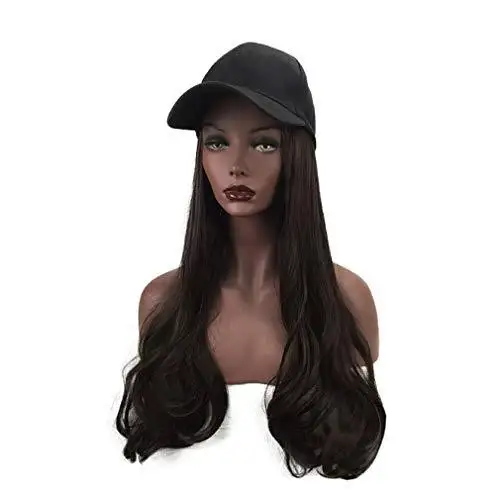 Baseball Cap with Long Curly Wavy Hair Synthetic Wig - Image 15